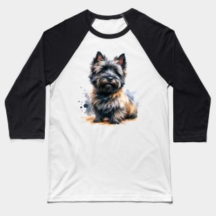 Watercolor Cairn Terrier - Beautiful Dog Baseball T-Shirt